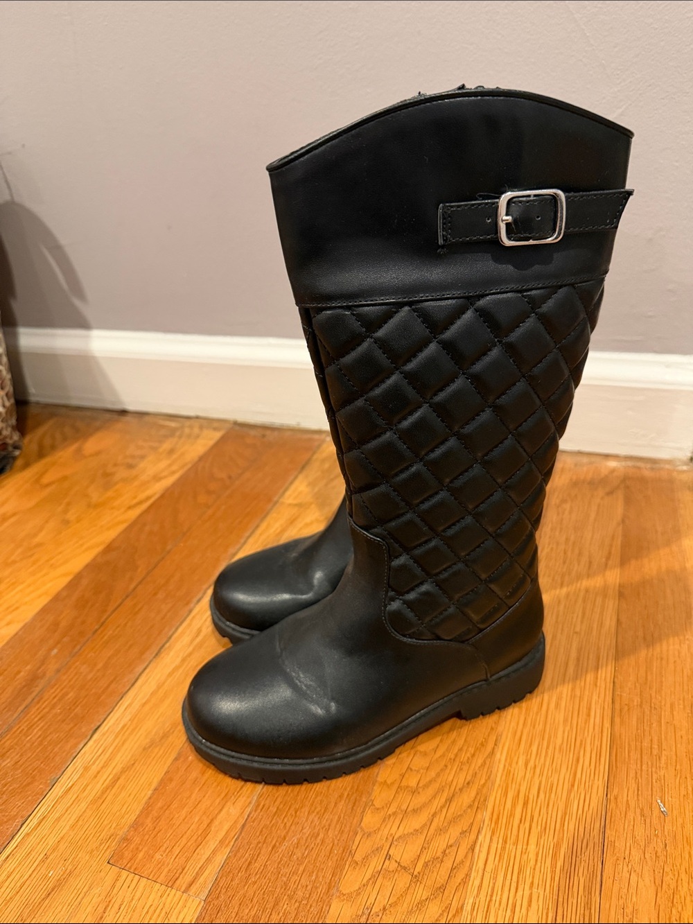 Black Quilted Knee-High girls Boots - Nordstrom
